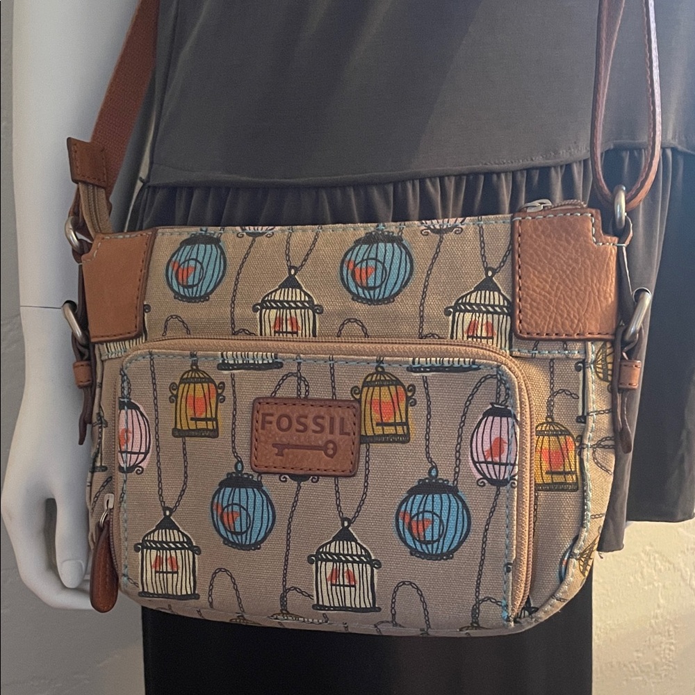 Fossil Multicolor Birdcage Crossbody Bag